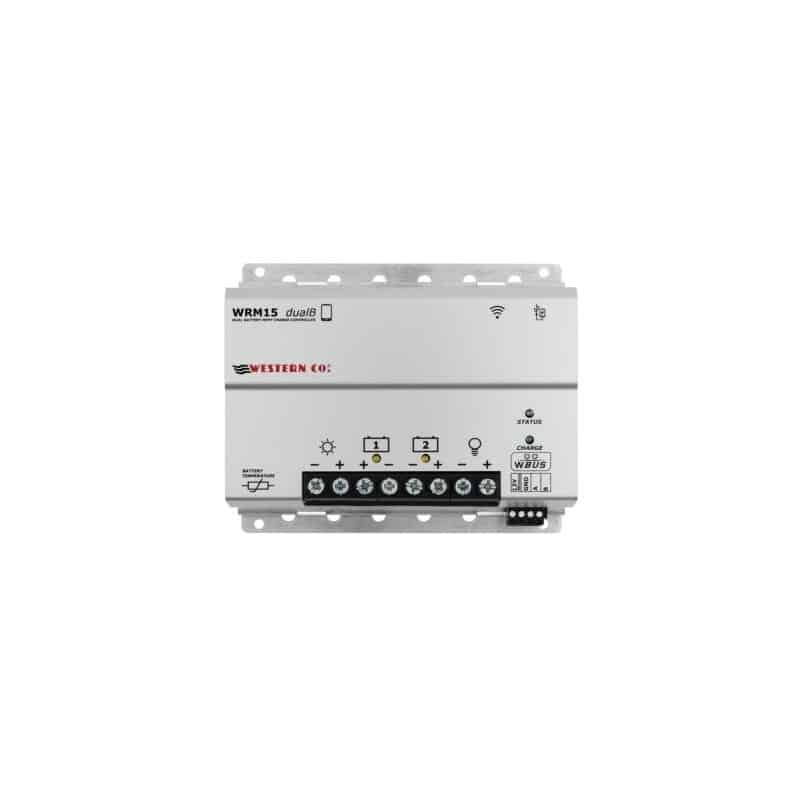 Régulateur de charge solaire 15A MPPT 12/24v Western deux batteries + sortie et USB Régulateur de charge solaire 15A MPPT 12/24v Western deux batteries + sortie et USB