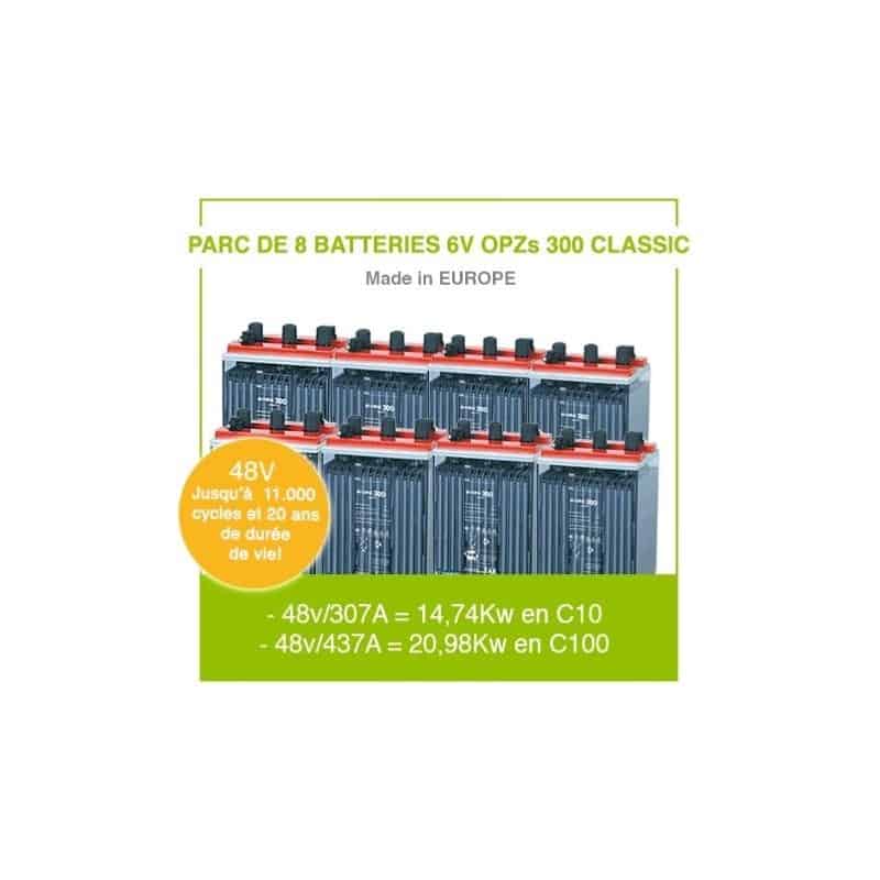 Parc de 8 Batteries OPzS TAB classic 307 AH 6V (48V) Parc de 8 Batteries OPzS TAB classic 307 AH 6V (48V)