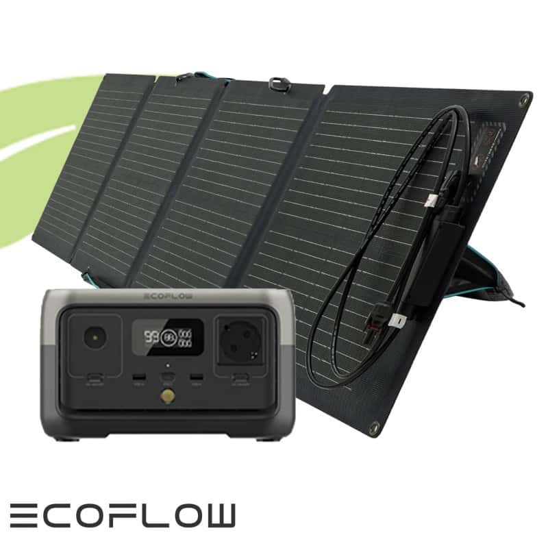 Kit station de charge portable 600W - 256Wh Ecoflow River 2 avec panneau solaire pliable 110W Ecoflow Kit station de charge portable 600W - 256Wh Ecoflow River 2 avec panneau solaire pliable 110W Ecoflow