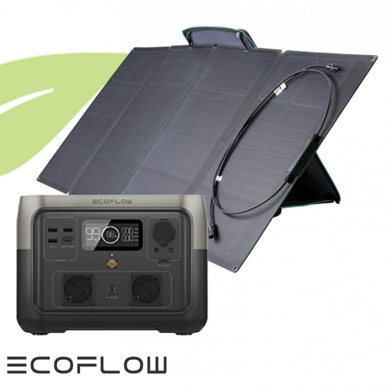 Kit station de charge portable 600W - 512Wh Ecoflow River Max 2 avec panneau solaire pliable 160W Kit station de charge portable 600W - 512Wh Ecoflow River Max 2 avec panneau solaire pliable 160W