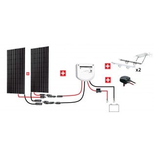 Kit solaire bateau 300W 12V 2 panneaux Uniteck