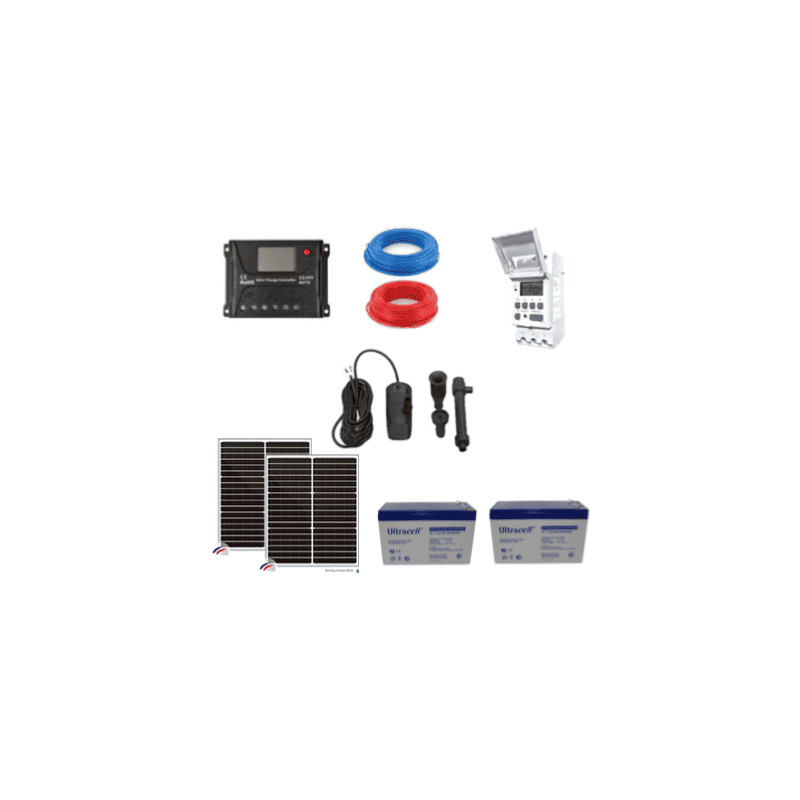 Kit de pompage solaire 1500L/H pour bassin avec batterie et timber Kit de pompage solaire 1500L/H pour bassin avec batterie et timber