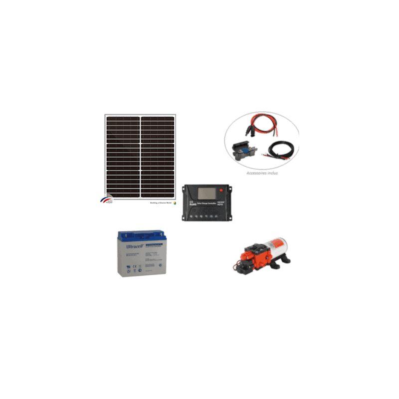 Kit pompe solaire 12V pour bassin ou irrigation Seaflo 5L/min Kit pompe solaire 12V pour bassin ou irrigation Seaflo 5L/min