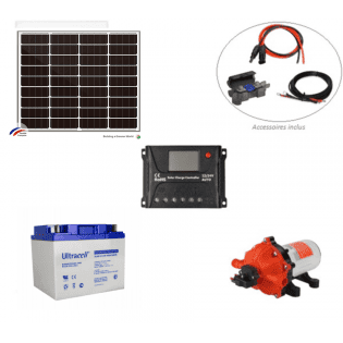Kit pompe solaire 12V pour bassin ou irrigation Seaflo 15L/min