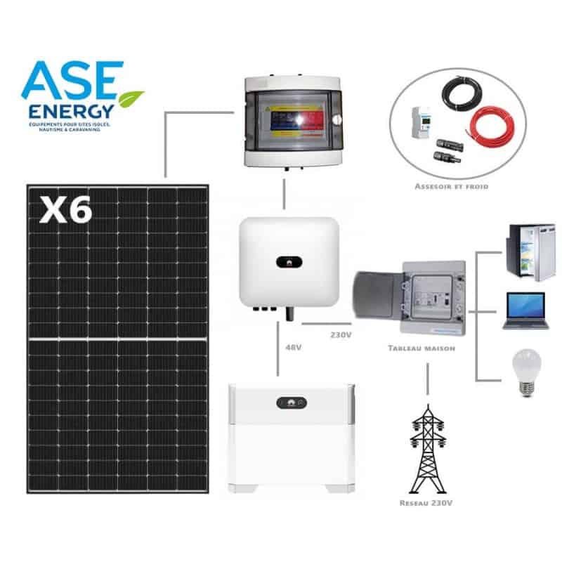 Kit solaire autoconsommation Huawei 2550W avec stockage Kit solaire autoconsommation Huawei 2550W avec stockage