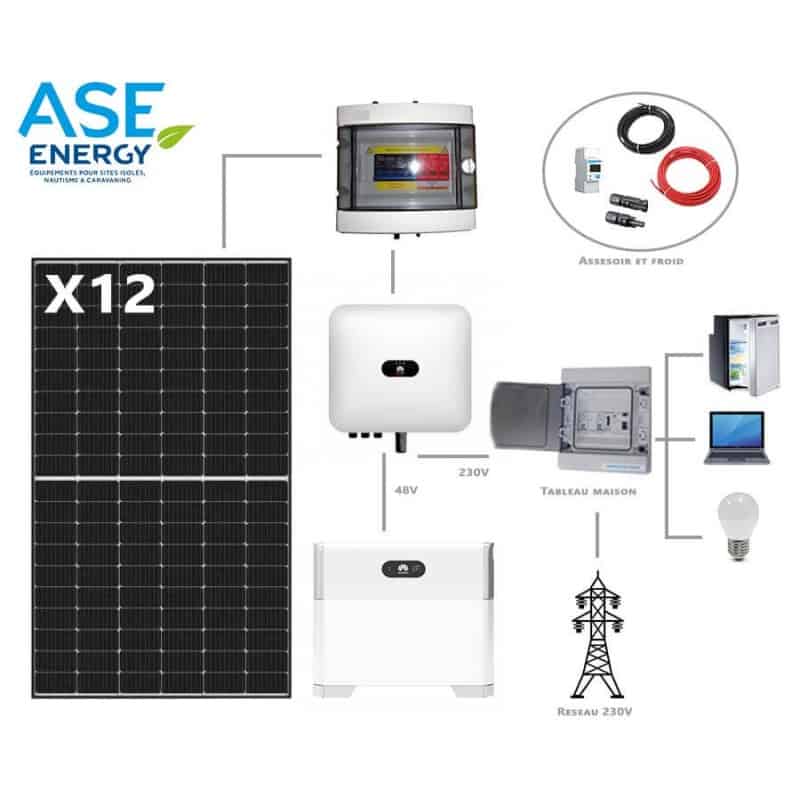 Kit solaire autoconsommation Huawei 5100W avec stockage Kit solaire autoconsommation Huawei 5100W avec stockage