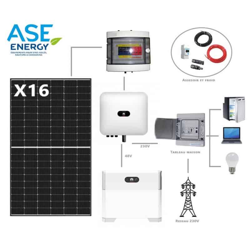 Kit solaire autoconsommation Huawei 6800W avec stockage Kit solaire autoconsommation Huawei 6800W avec stockage