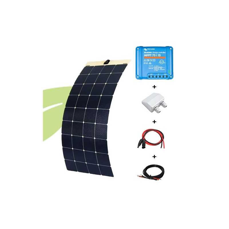 Kit solaire flexible 170W back contact van / camping-car / bateau Kit solaire flexible 170W back contact van / camping-car / bateau