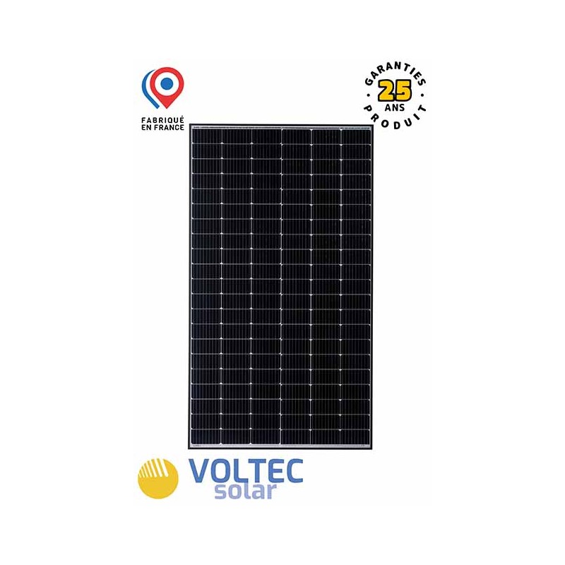 Panneau solaire 390W Half-Cut cadre noir monocristallin 24V Voltec Panneau solaire 390W Half-Cut cadre noir monocristallin 24V Voltec