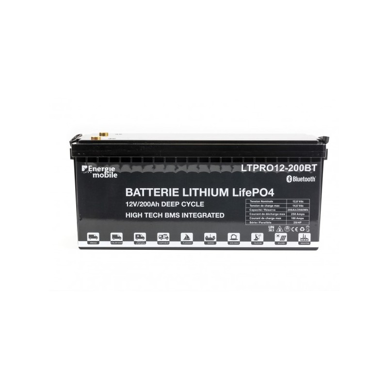 Batterie Lithium 200Ah 12V BMS Bluetooth 250A Energie Mobile Batterie Lithium 200Ah 12V BMS Bluetooth 250A Energie Mobile