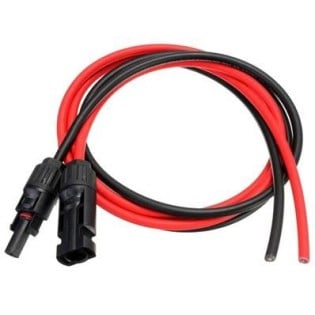 Câble solaire 2X10m 4mm2 avec connecteurs MC4 M/F - panneau à régulateur