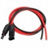 Câble solaire 2X10m 4mm2 avec connecteurs MC4 M/F - panneau à régulateur